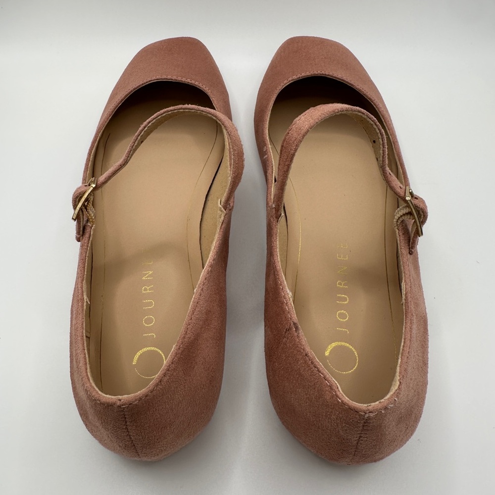 Journee Collection Rosewood Suede Mary Jane Flats - Picture 2 of 9
